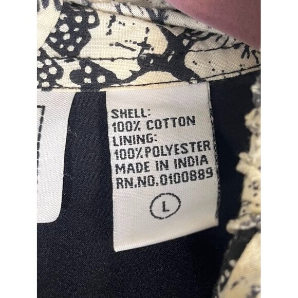 Retro Floral Jacket L Black Textured Abstract Artsy Funky Chic Edgy Classic Chic - Picture 12 of 13